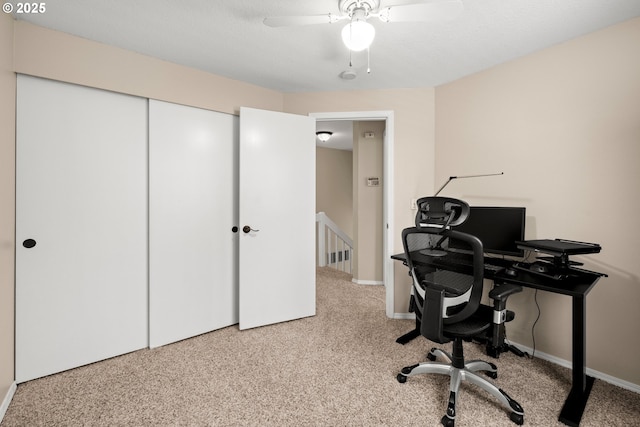 5877 NW 181st Ave, Portland, OR 97229 - carpeted home office featuring baseboards and ceiling fan