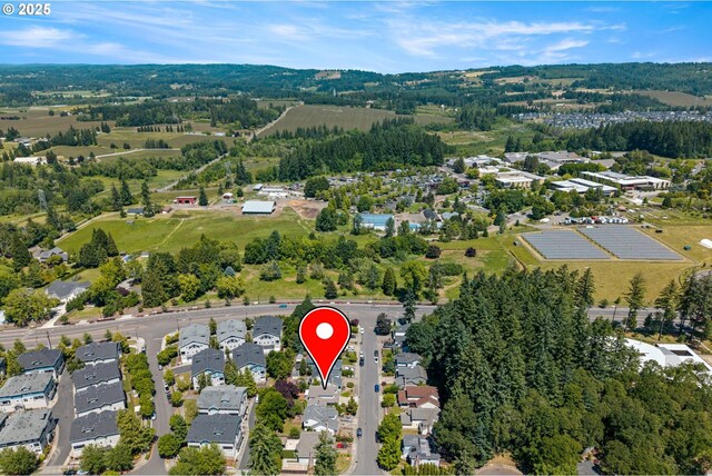 5877 NW 181st Ave, Portland, OR 97229 - aerial view of property and surrounding area featuring nearby suburban area
