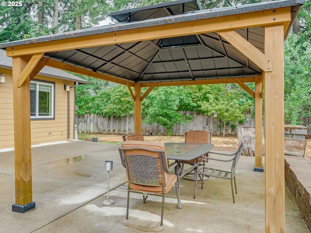 view of patio / terrace with a gazebo