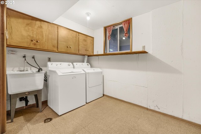 1220 NE 196th Ave, Portland, OR 97230 - laundry area featuring washer and clothes dryer, cabinet space, and light floors