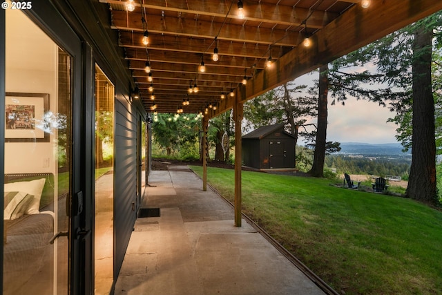 1801 NW Walmer Dr, Portland, OR 97229 - view of patio / terrace with a storage unit