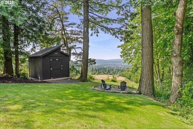 1801 NW Walmer Dr, Portland, OR 97229 - view of grassy yard with a storage shed