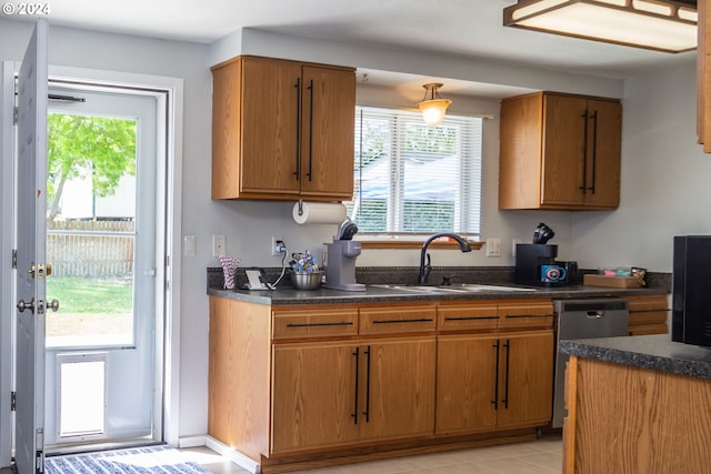 kitchen with stainless steel dishwasher and sink