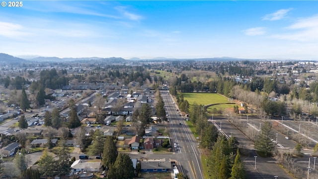 bird's eye view featuring a mountain view