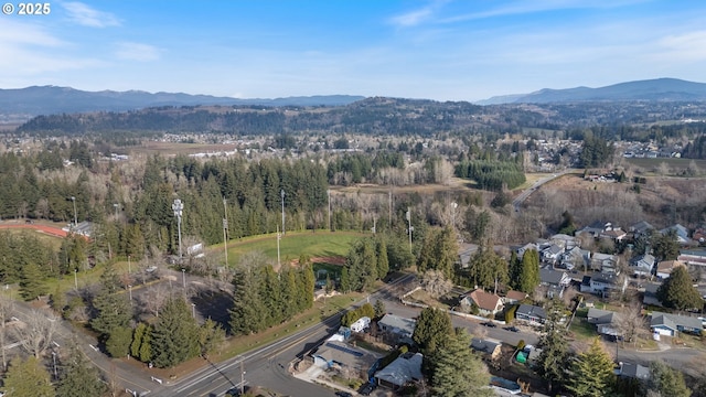 aerial view featuring a mountain view