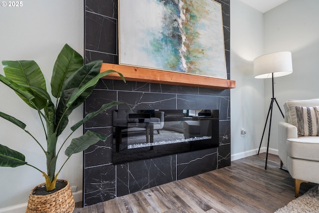 detailed view of wood finished floors and baseboards