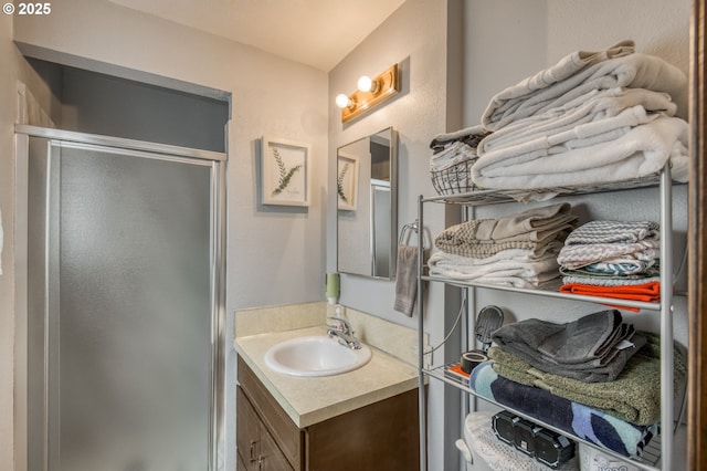 642 SW Cherry Park Rd, Troutdale, OR 97060 - bathroom featuring a stall shower and vanity