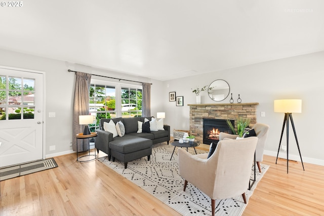 2338 NE 137th Ave, Portland, OR 97230 - living room with wood finished floors and a fireplace