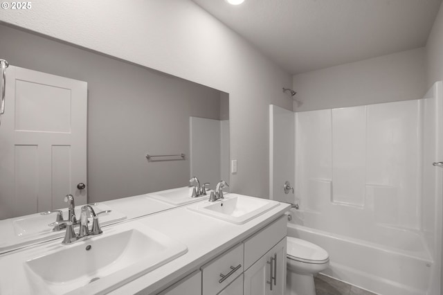5954 Henshaw St SE, Albany, OR 97322 - full bathroom featuring toilet, bathing tub / shower combination, and double vanity