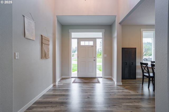 641 E Jones St, Yacolt, WA 98675 - foyer featuring wood finished floors, plenty of natural light, baseboards, and a textured wall