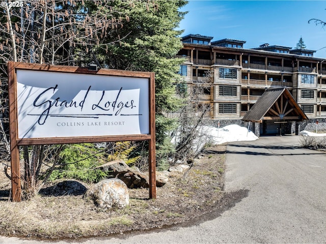 view of community sign