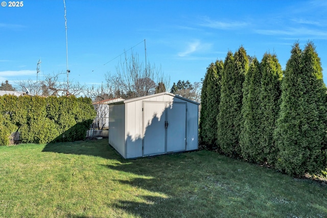 view of shed