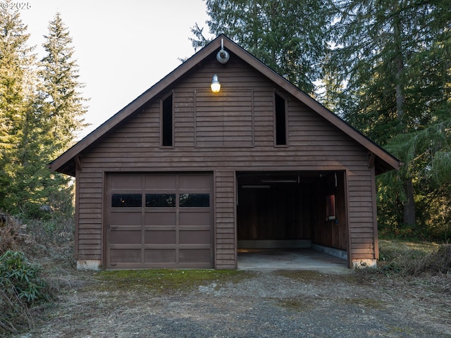 view of garage