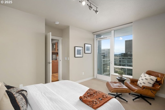 1500 SW 11th Ave Unit 2404, Portland, OR 97201 - bedroom with light colored carpet, baseboards, and a city view