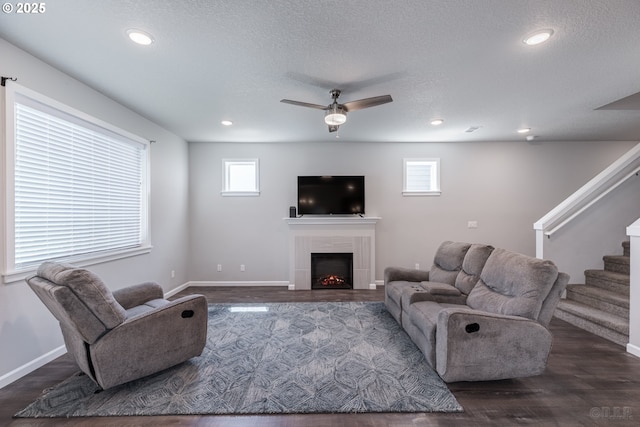 46 Shore Dr, Saint Helens, OR 97051 - living area featuring ceiling fan, plenty of natural light, and wood finished floors