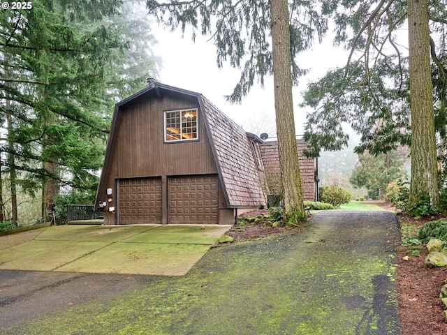 view of home's exterior with a garage