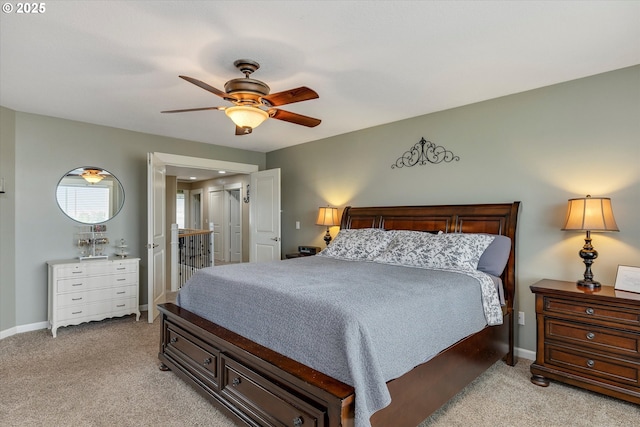 stairs featuring a chandelier, baseboards, recessed lighting, and carpet