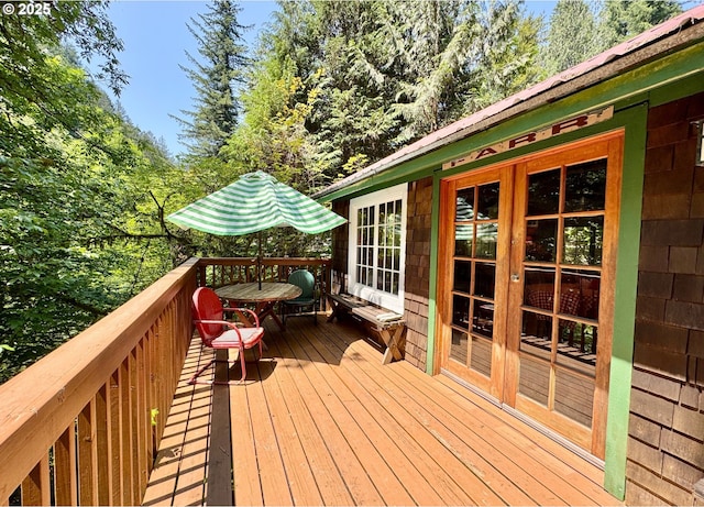 26015 NE Lucia Falls Rd, Yacolt, WA 98675 - wooden deck with french doors