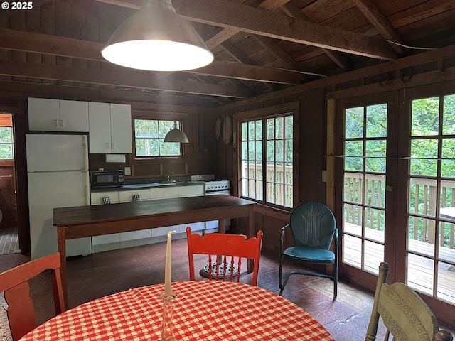 26015 NE Lucia Falls Rd, Yacolt, WA 98675 - dining room featuring wood ceiling