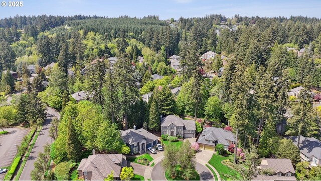 10215 SW Snowgoose Pl, Beaverton, OR 97007 - aerial view of residential area featuring a heavily wooded area