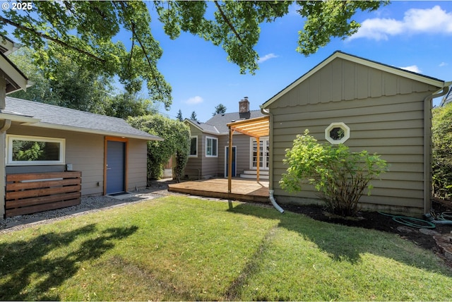 6416 NE 23rd Ave, Portland, OR 97211 - view of green lawn with a deck
