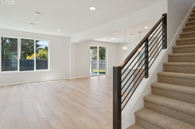 11506 NE 51st Ave, Vancouver, WA 98686 - stairs with recessed lighting, baseboards, and wood finished floors