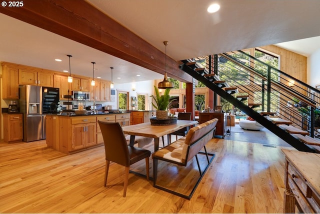 dining room featuring light wood-type flooring