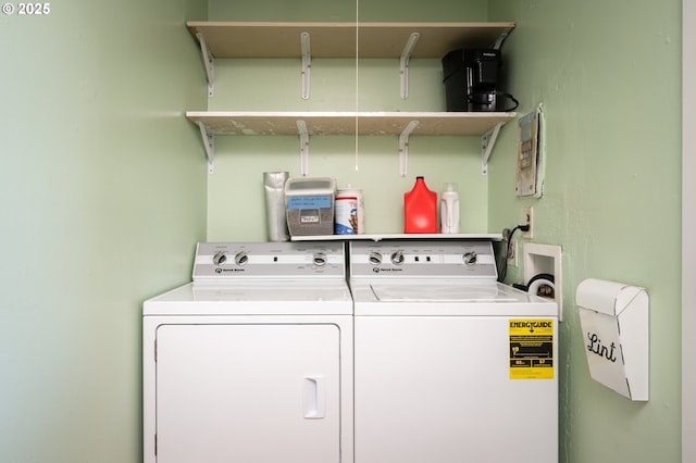 laundry area featuring independent washer and dryer