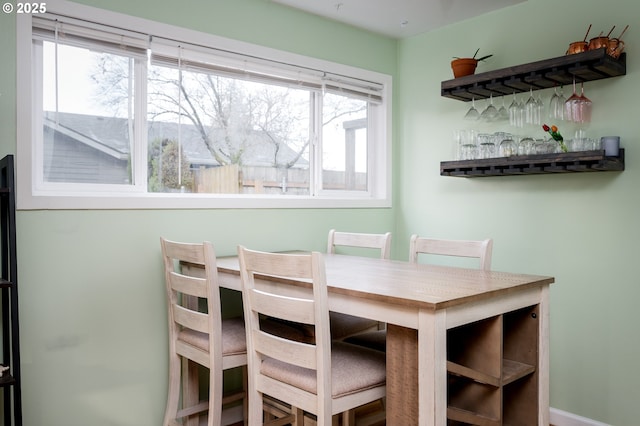 view of unfurnished dining area