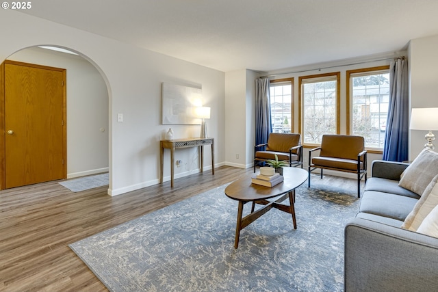 living room featuring hardwood / wood-style flooring