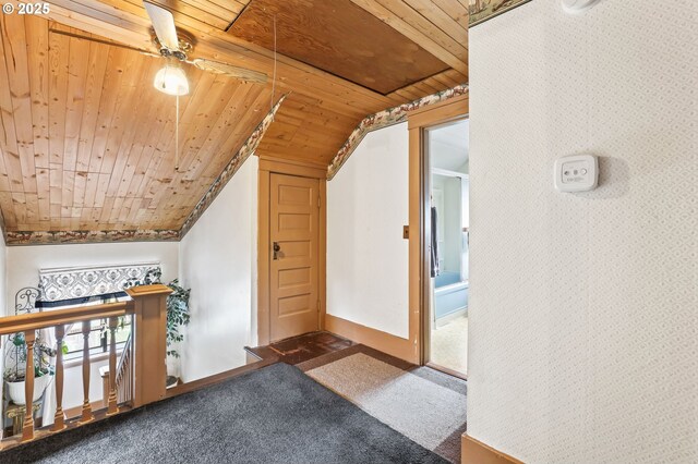 3235 NE 65th Ave, Portland, OR 97213 - bonus room with wood ceiling, carpet flooring, vaulted ceiling, ceiling fan, and baseboards