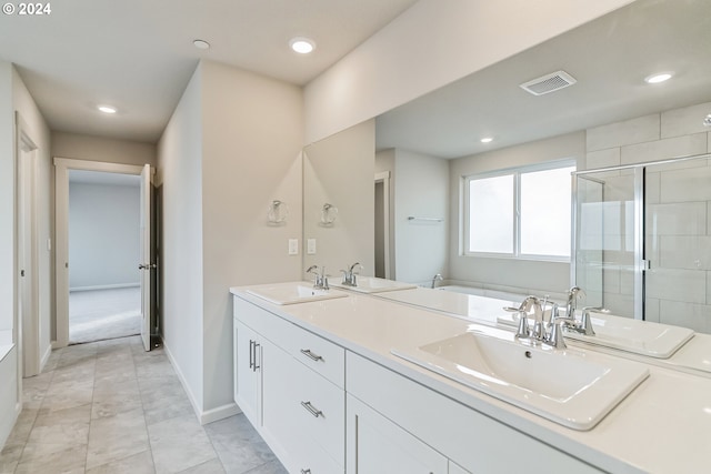 2604 S 8th Way, Ridgefield, WA 98642 - bathroom with a garden tub, double vanity, a shower stall, and recessed lighting