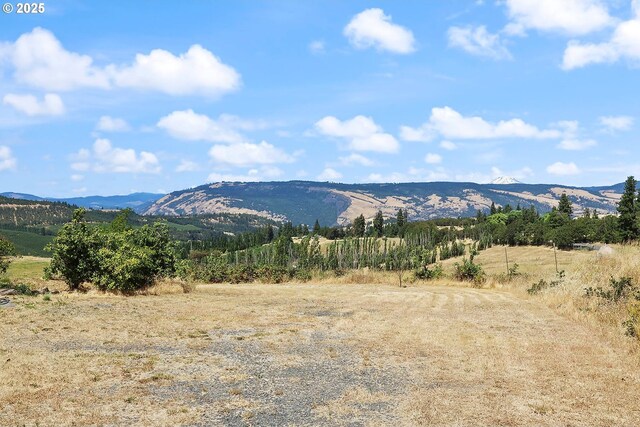 view of mountain feature featuring a rural view