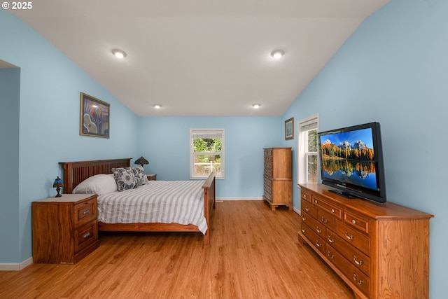 4545 SW Poplar Ln, Portland, OR 97225 - bedroom featuring vaulted ceiling and light wood-style flooring