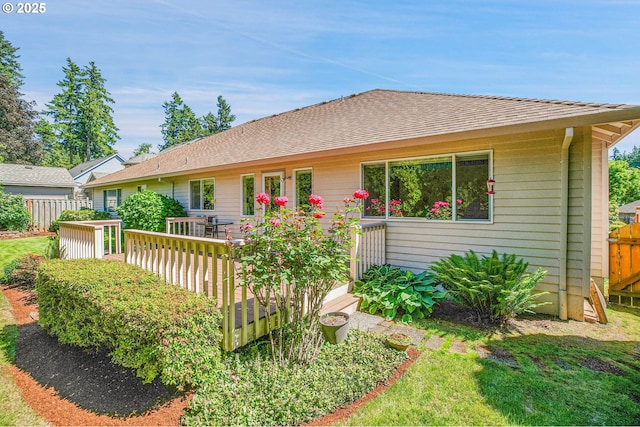 12459 SE Imperial Crest St, Happy Valley, OR 97086 - back of property with a wooden deck and a shingled roof