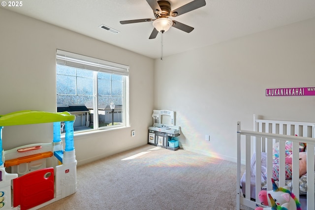 6916 NE 104th Way, Vancouver, WA 98686 - carpeted bedroom featuring a ceiling fan, baseboards, and visible vents