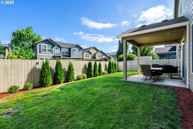 6916 NE 104th Way, Vancouver, WA 98686 - view of yard with a residential view, a fenced backyard, and a patio area