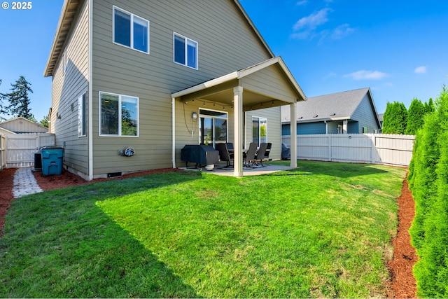 6916 NE 104th Way, Vancouver, WA 98686 - back of house with a patio, a fenced backyard, and a yard