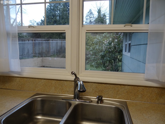 interior details featuring sink