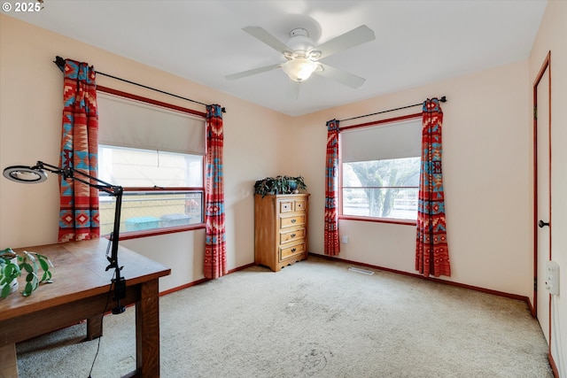 interior space featuring visible vents and baseboards