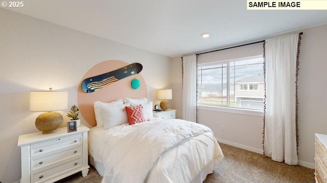 bedroom with carpet floors