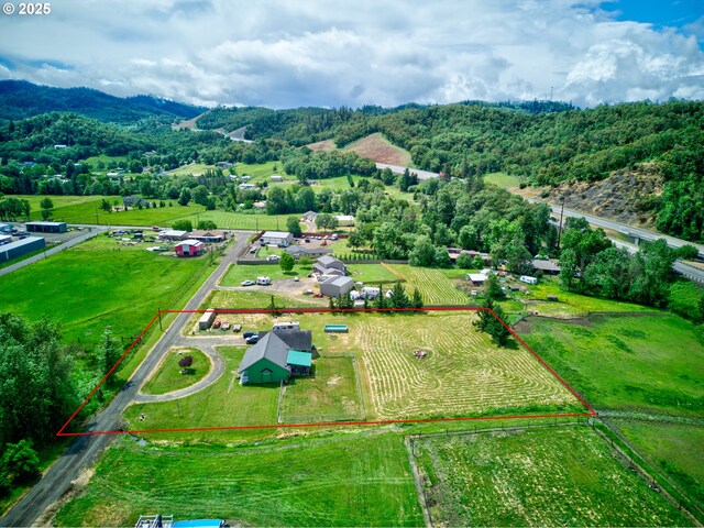 222 Twin Springs Ln, Roseburg, OR 97470 - overview of rural landscape featuring property boundaries highlighted