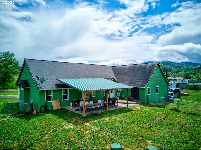 222 Twin Springs Ln, Roseburg, OR 97470 - back of property with a patio and a shingled roof