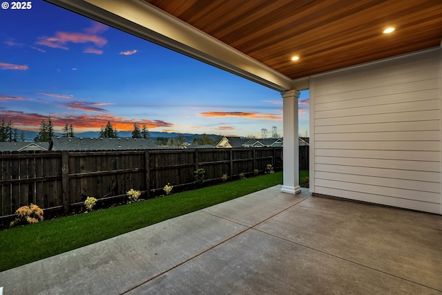 view of patio with a fenced backyard