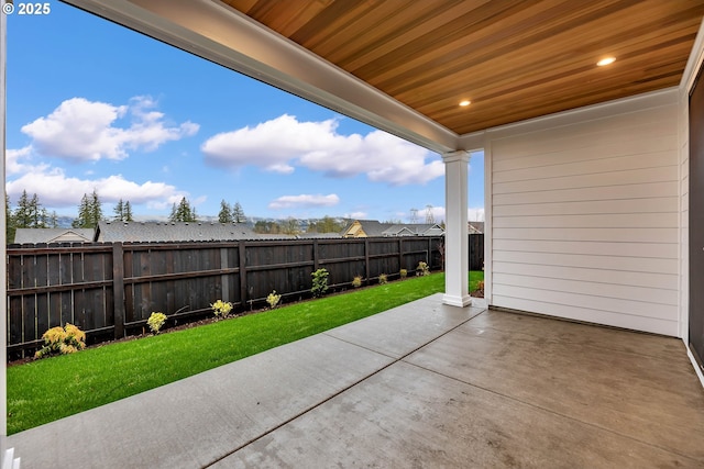 view of patio / terrace featuring a fenced backyard