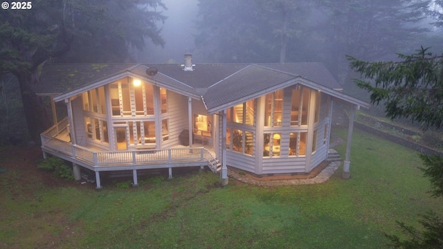 31640 Spruce Dr, Gold Beach, OR 97444 - rear view of house with a yard