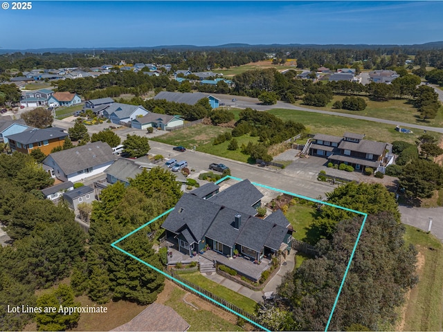 bird's eye view with a residential view