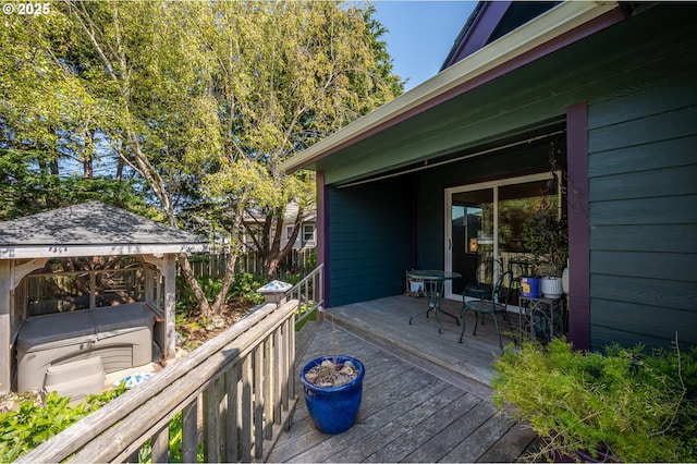 deck featuring fence