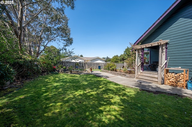 view of yard with fence