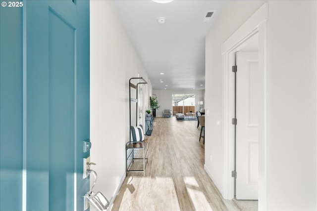 entryway with light wood-type flooring